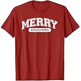 Retro Varsity Style Merry Christmas T-Shirt