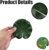 JEOPKO 24Pcs Plastic Frogs Set with Lotus Leaves for Pond Pool Decor view 3
