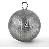 Dr.Fish 5pk Cannonball Sinkers Saltwater Trolling Downrigger Weights | 1oz-64oz Cannonball Round Lead Fishing Sinkers Weight Saltwater Offshore Trolling Bottom Deep Drop Fishing