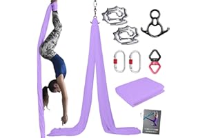 PRIOR FITNESS Aerial Silks Kit Colorful 9/15/20 Yards 40D Nylon Fabric Hammock Set With Hardware & Guide for All Levels Of Aerial Yoga Practice and Acrobatic Flying For Adults Aerial silk