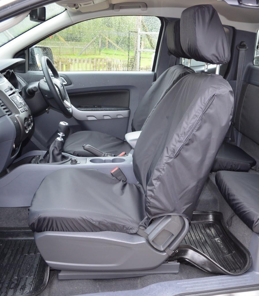 Turtle Covers FORA16FPWTBK Tailored Waterproof Washable Front Seat Covers [Black]