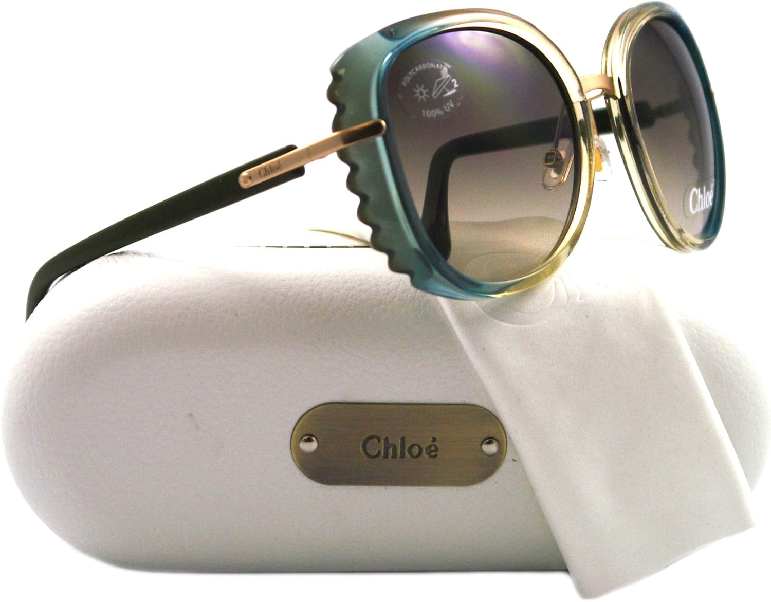 Chloe CL2225 Sunglasses Frame Green Beige, Lens Color Gradient Green CL222503