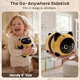 Mewaii Cute Black Cat Bee Plush Pillow 8 Inch Kawaii Stuffed Toy view 3