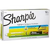 Sharpie Liquid Highlighters, Chisel Tip, Fluorescent Yellow, 12 Count