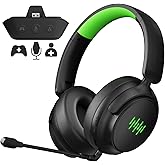 Dinosoo Wireless Gaming Headset for Xbox with Game/Chat Audio Balance, Mic Mute, Bluetooth, 3D Surround Sound, Foldable Bluetooth Headset Works with PS5, Mac, PC, Nintendo Switch - Long Battery Life