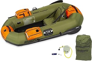 Sea Eagle PF7 PackFish7 Inflatable 7' Fishing Boat-Lightweight-Portable-Dry Enclosed Hull-Durable-One Person Fishing Boat Float Tube