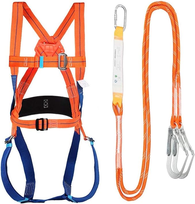 Safety Belt Fall Protection Lanyard Kit, Front and Back, Industrial