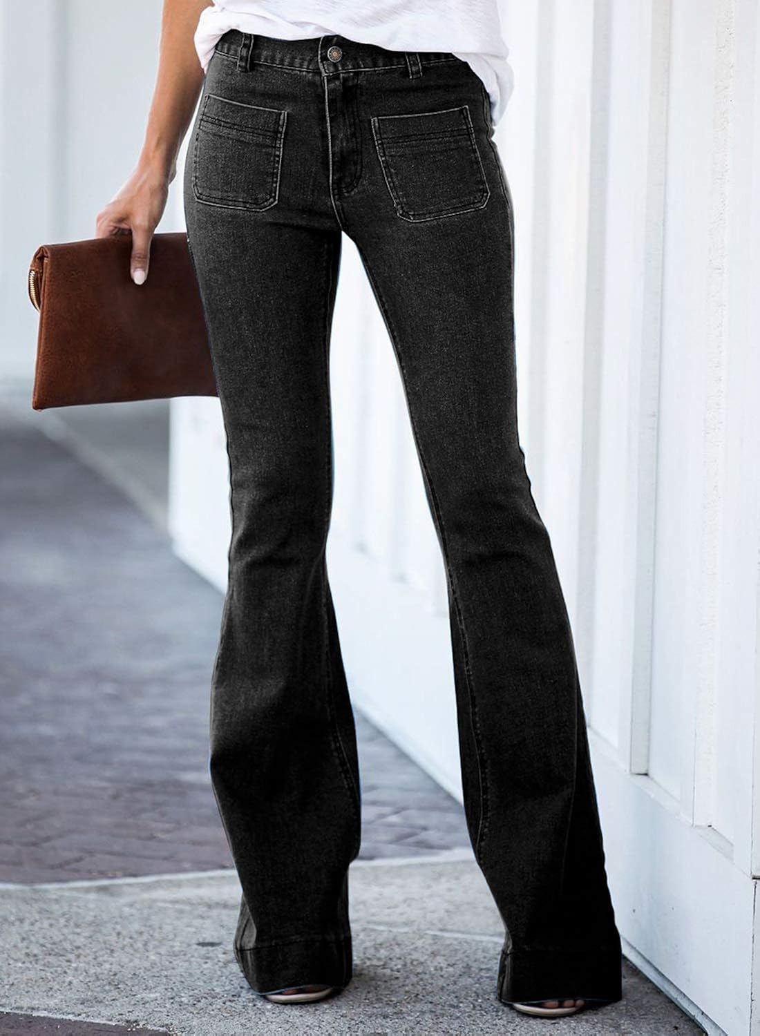 flare jeans elastic waist