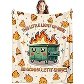 LIANGW Dumpster Fire Funny Blanket, This Little Light of Mine Funny Throw Blankets for Office Home Bedroom Couch Decor, Dumpster Fire Gifts, Sarcastic Gifts for Coworkers Women Men, 50x60 Inch
