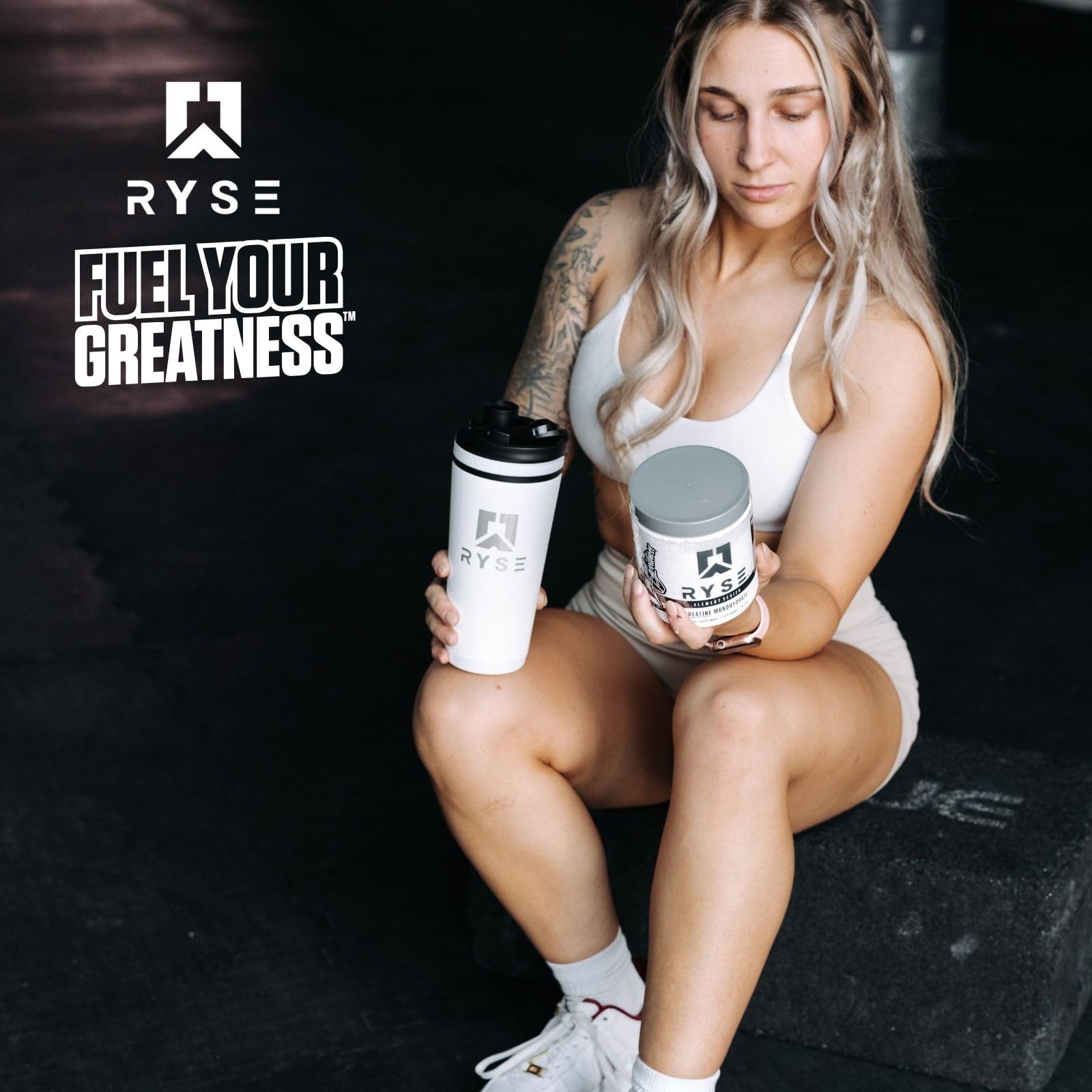 RYSE Creatine Monohydrate Powder - Unflavored - Supports Men & Women Lean Muscle Growth, Strength, Power, and Endurance - Helps Reduce Fatigue and Improve Workout Recovery - 60 Servings
