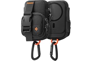 Spigen for MagSafe Wallet Organizer Pouch, Snap Zip (MagFit) Compatible with iPhone 17/16/15/14/13/12 Pixel 10 Series, Pixelsnap & More, EDC SSD Card Storage Belt Clip - Black