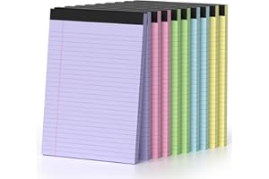 PINJINGPRO 8.5 x 11 Legal Pads, Colored Legal Pads, Wide Ruled, 10 Pack Note Pads 8.5 x 11, Multicolor Perforated Note Pads with Sturdy White Back, Writing Pad,30 Sheets Per Notepad for School, Home, Office