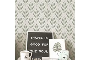 CELAENO Fern Wall Stencil for Painting on Wall 12x16 Inch Reusable Modern Repeating Stencil Template for Painting on Walls, Furniture, Wood and Home Decoration