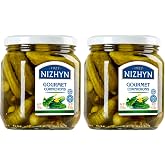 Nezhin Gourmet Cornichons, Made from Fresh Cucumbers, No Added Preservatives, 450 grams, Pack of 2