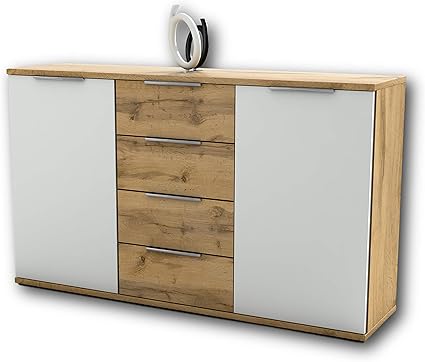 Capri Schlafzimmer Kommode In Wildeiche Optik Weiss Modernes Ausdrucksstarkes Softclose Sideboard Fur Ihr Schlafzimmer 150 X 90 X 38 Cm B H T Amazon De Kuche Haushalt