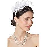BABEYOND Fascinators Hats for Women - Tea Party Hat Kentucky Elegant Tulle Feather Ribbon Bridal Wedding Derby Headband