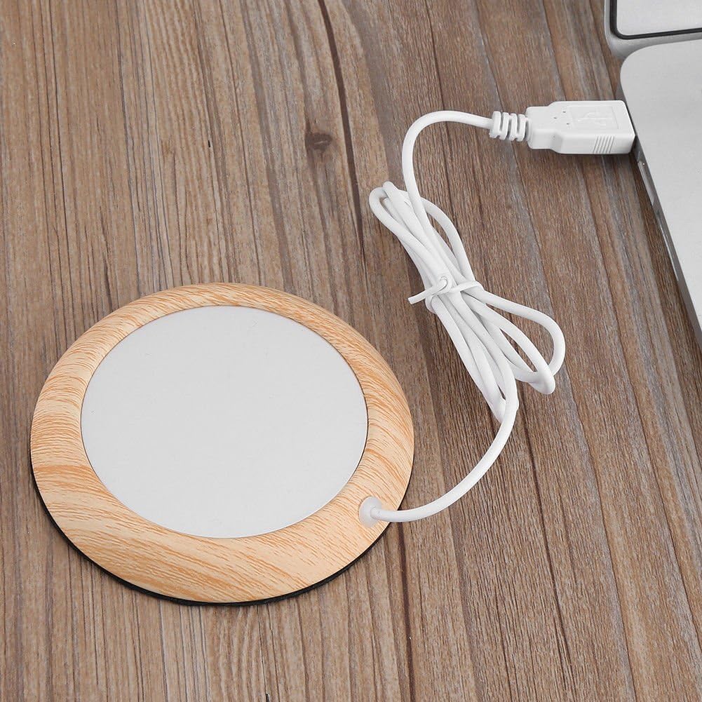 USB Multi Purpose Mug Warmer for Beverage drink (Coffee/Tea, etc), 5W with temperature range up to 40C-50C or 104F-122F (Light Wood)