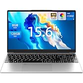 15.6 Inch Laptops, Core i3 Processor, 8GB RAM, 128GB SSD, Backlit Keyboard | Win 11 Home Laptops Computer, FHD IPS Display, WiFi 5, BT4.2, 180&deg; Lay-Flat, Supports 1TB TF Card, Thin &amp; Lightweight