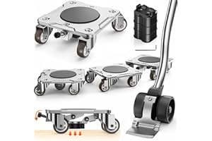 WOUOW Furniture Movers with 5 Wheels 360° Rotatable Universal Wheels, Furniture Lifter for Easy Moving, Heavy Duty Dolly with