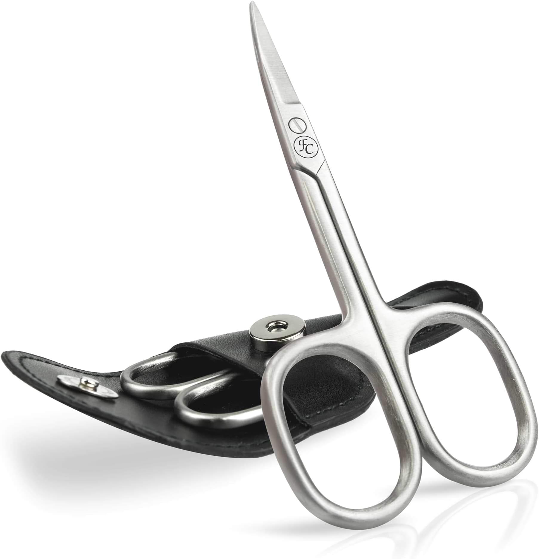 Nail Scissors Curved with Case - Extra Sharp & Durable - Manicure Scissors Made of Stainless Steel - Cuticle Scissors - Nail Scissors for Men and Women - Curved Nail Scissor