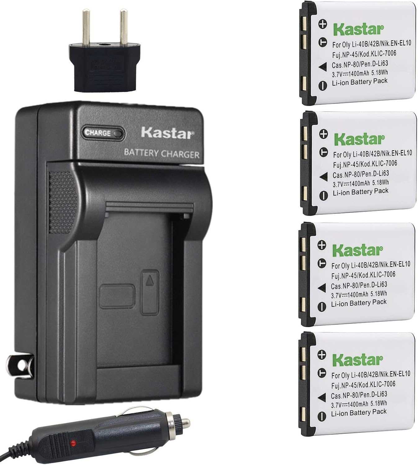 Kastar Battery Wall Charger For Pentax D-Li8 – Fits Optio WP, WPi, X Cameras