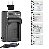 Kastar Battery (4-Pack) and Charger Kit for Olympus