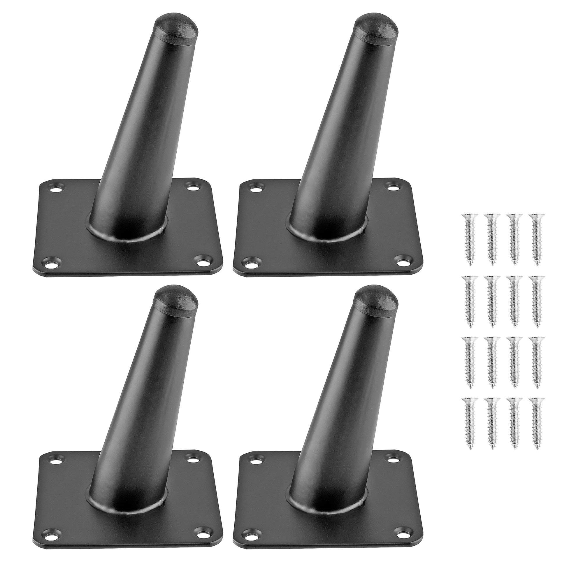 Photo 1 of Seimneire 4pcs 4 Inch Furniture Legs, Oblique Conical Metal Legs Matte Black Mid-Century Style Furniture Feet for Sofa Cabinet Table Chair Cupboard Couch Ottoman Home DIY Projects