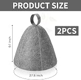 couduan 2Pcs Sauna Hat Ergonomic Felted Sauna Cap Grey Unisex view 2