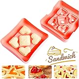 Crethinkaty Sandwich Cutters,Mini Sandwich Cutter and Sealer Bread Crust Cutter DIY Pocket Sandwich with Vegetable and Fruit