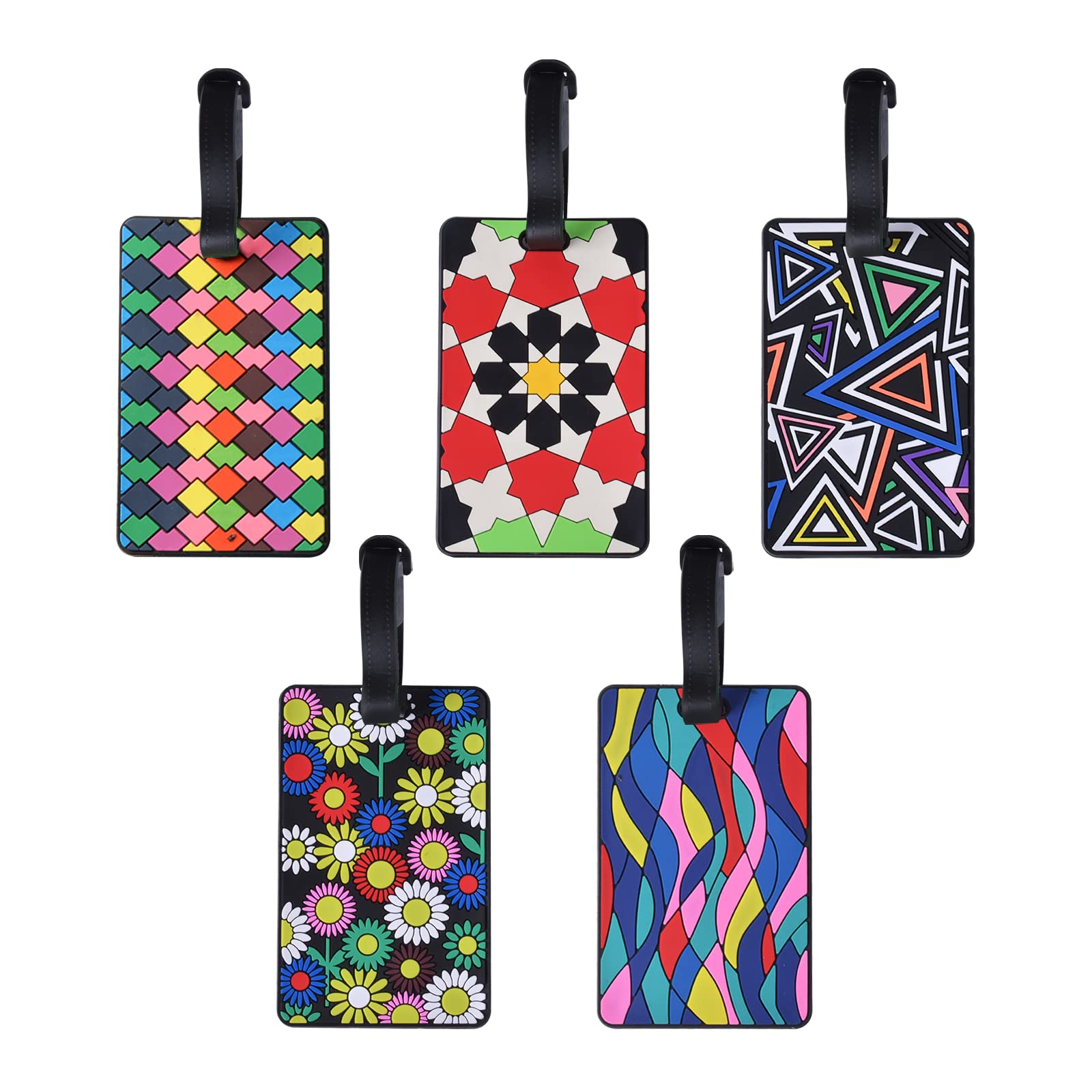 5 Pcs Luggage Tags, Luggage Tags for Suitcases, Baggage Tag ID Labels, Travel ID Bag Tag, Travel Luggage Suitcase Labels ID Tags Business Card Holder, for Preventing Loss of Bags and Suitcases