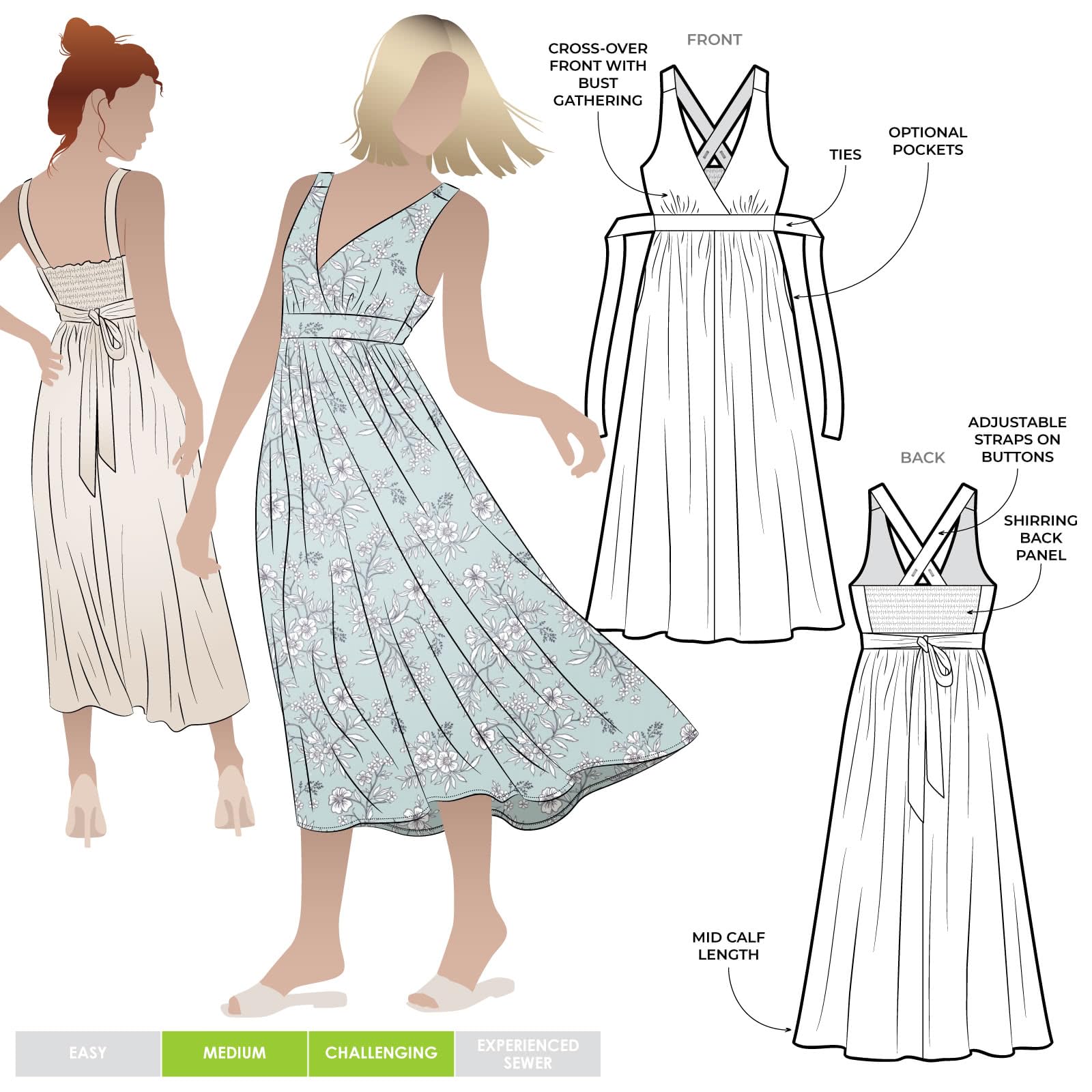 Style Arc Sewing Pattern - Livvy Woven Dress (Sizes 10-22)