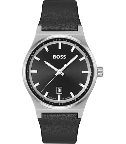 BOSS Men's Quartz Chronograph Watch, Dual Dial, 5 ATM Water Resistant up to 50 Meters, Gift for Him : Clothing, Shoes & Jewelry