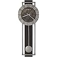 Howard Miller Cass City Wall Clock II 549-544 – Rectangular Aged Silver Metal Frame with Satin Ebony Panel Home Decor, Pendulum & Quartz Movement