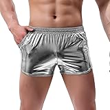 AMY COULEE Mens Metallic Shorts Sexy Shiny Shorts