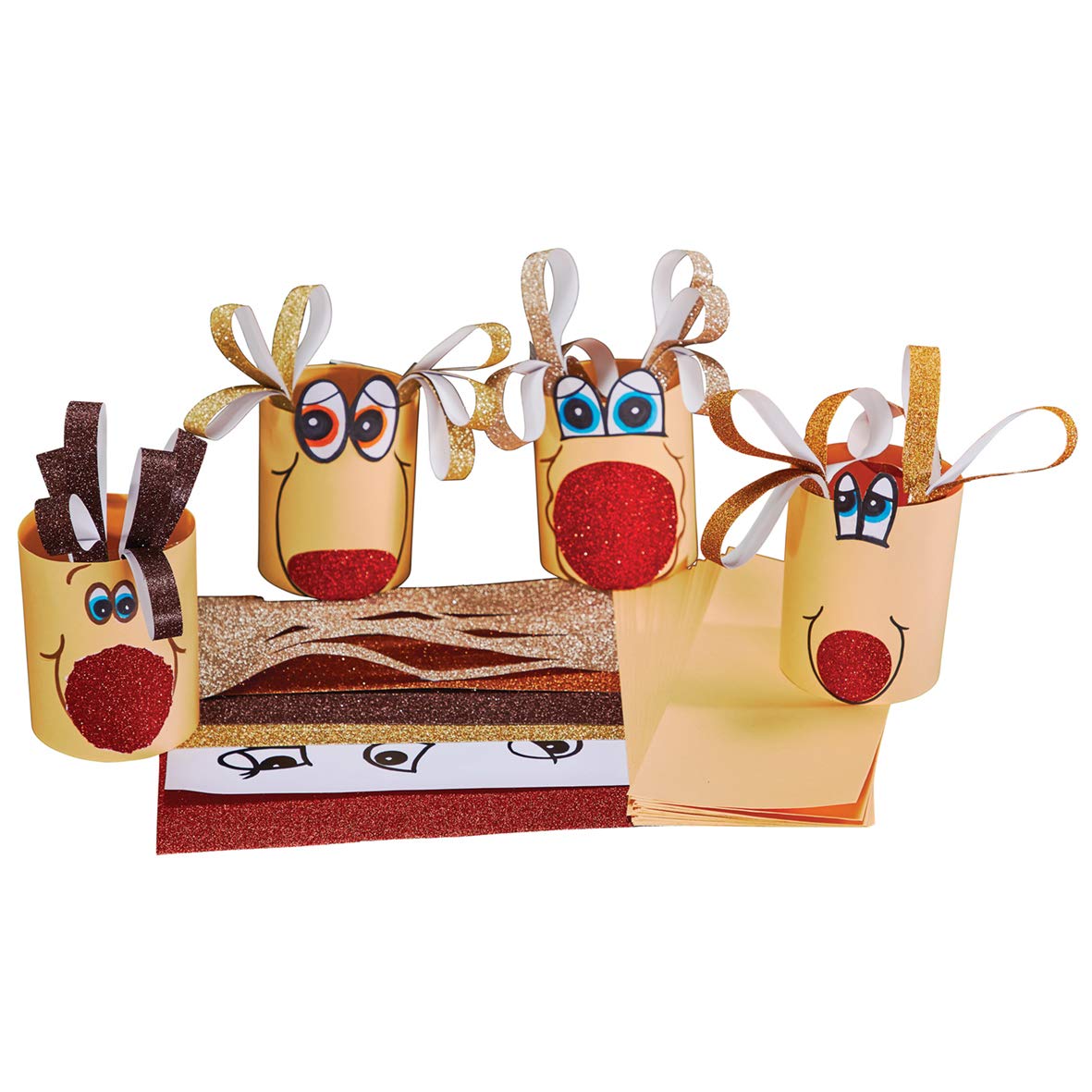 Springboard Tubey Reindeer Christmas Craft Activity (Pack of 30)