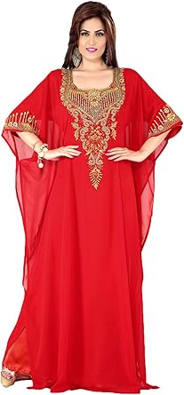 red caftan dress