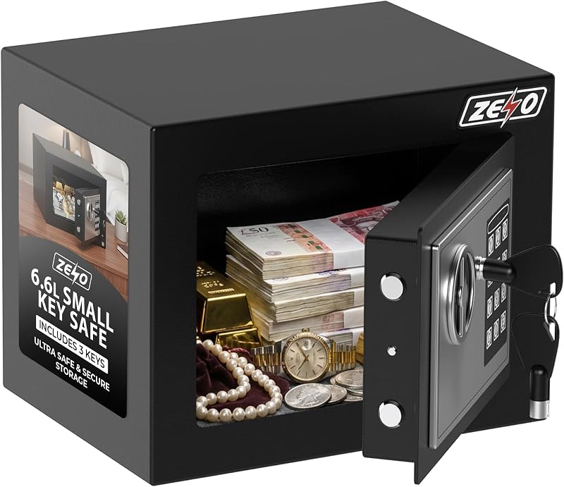 ZENO Digital Safe 6.6L with Keypad Dual Bolts Wall Mount Fire Resistant