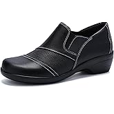 Ysekloiy Loafers for Womens Comfort Leather Slip On Dress Shoes for Office Business