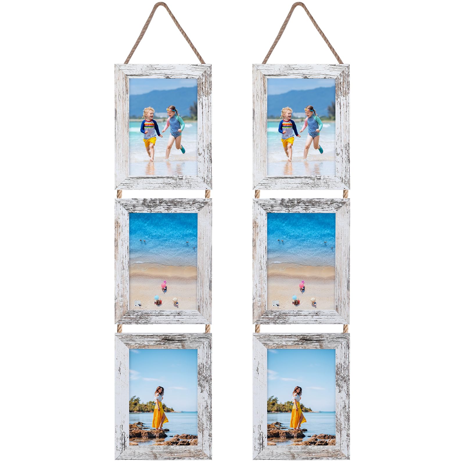 EYMPEU 2 Birch Woodgrain Vertical Lanyard 5X7 Photo Frame