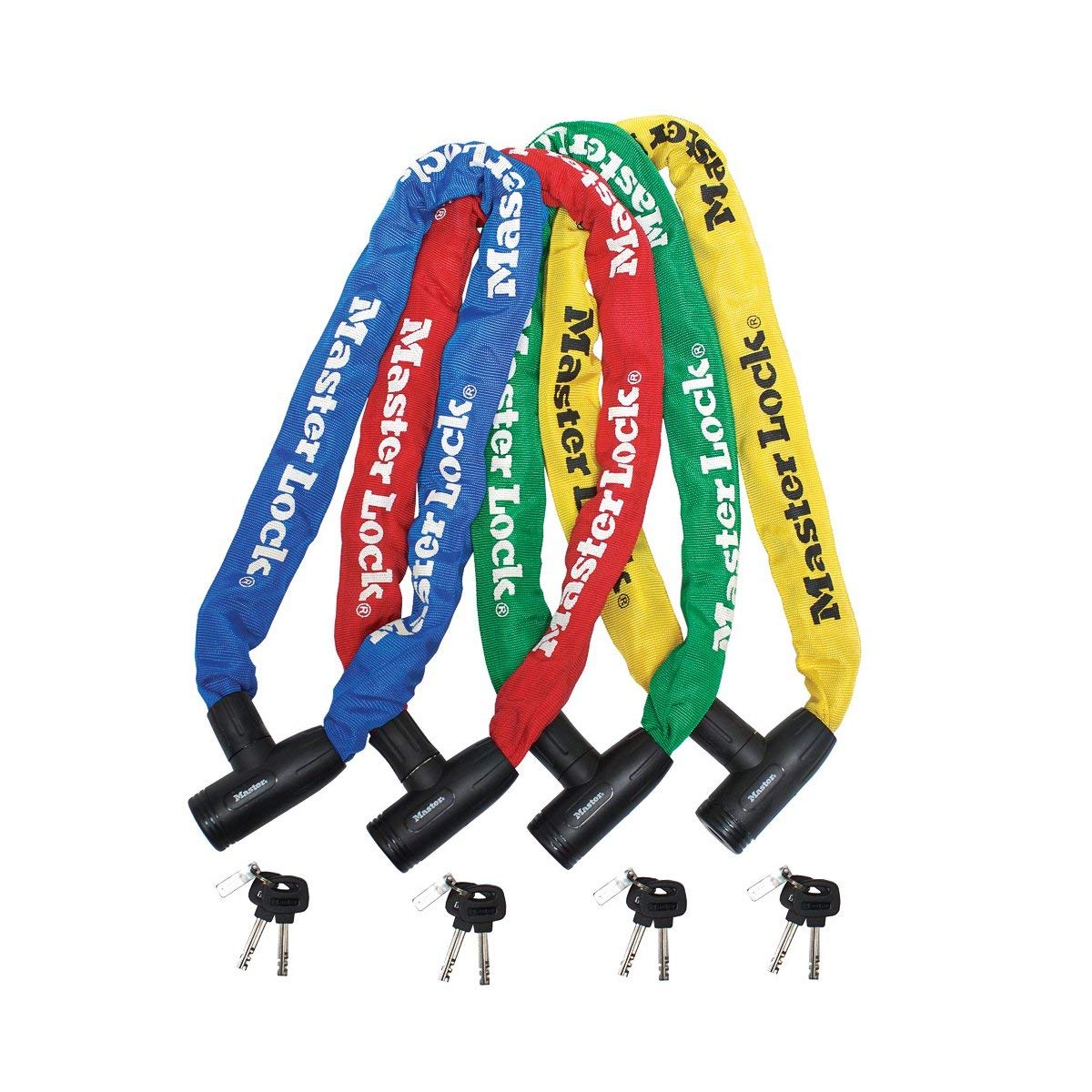 Master Lock Bike Chain Lock, Key, 90 cm Chain, Random Color 8391EURDPROCOL - Use with Electric, Mountain, Road, Folding Bikes