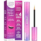 Lash Serum for Eyelash Growth - Nourish, Strengthen &amp; Thicken Eyelashes | Safe for Sensitive Eyes, with Peptides for Longer,Thicker and Fuller Natural Looking Lash and Brow Serum,0.17 Fl Oz