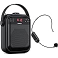 SHIDU Blutooth Voice Amplifier Wireless for Teachers,Wireless Microphone Headset,25W PA System,Support TF Card,USB Flash,TWS,Portable speaker and microphone for Classroom,Speech, Meeting,Yoga,Outdoors