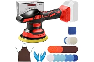 Cordless Car Buffer Polisher Kit Compatible with Milwaukee M18, 6 Inch Sanding Disk, 8 Variable Speeds 6600RPM for Car/Boat S