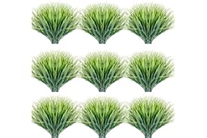 JEMONG 30 Bundles Artificial Grasses Outdoor UV Resistant Fake Grasses No Fade Faux Plastic Plants Garden Porch Window Box Decorating…