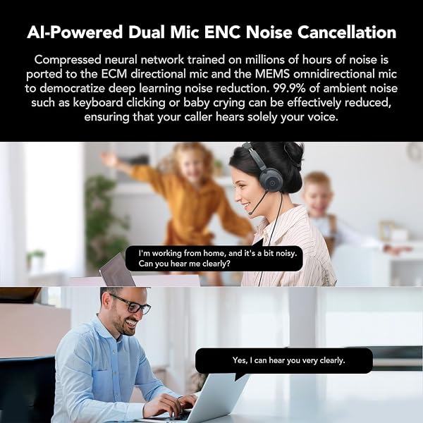 NUROUM HP21 USB HEADSET WITH MICROPHONE FOR PC, AI NOISE CANCELLING MIC FOR WORK, WIRED HEADSET FOR CALL CENTER/OFFICE, MUTE BUTTON, USB-A/TYPE-C FOR COMPUTER/LAPTOP/DESKTOP, COMPATIBLE W/ZOOM/TEAMS