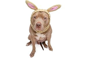Zoo Snoods Jack Rabbit Costume - Knit Dog Snood Ear Wrap for Pets, Warm Neck Cover for Halloween and Winter (Large)