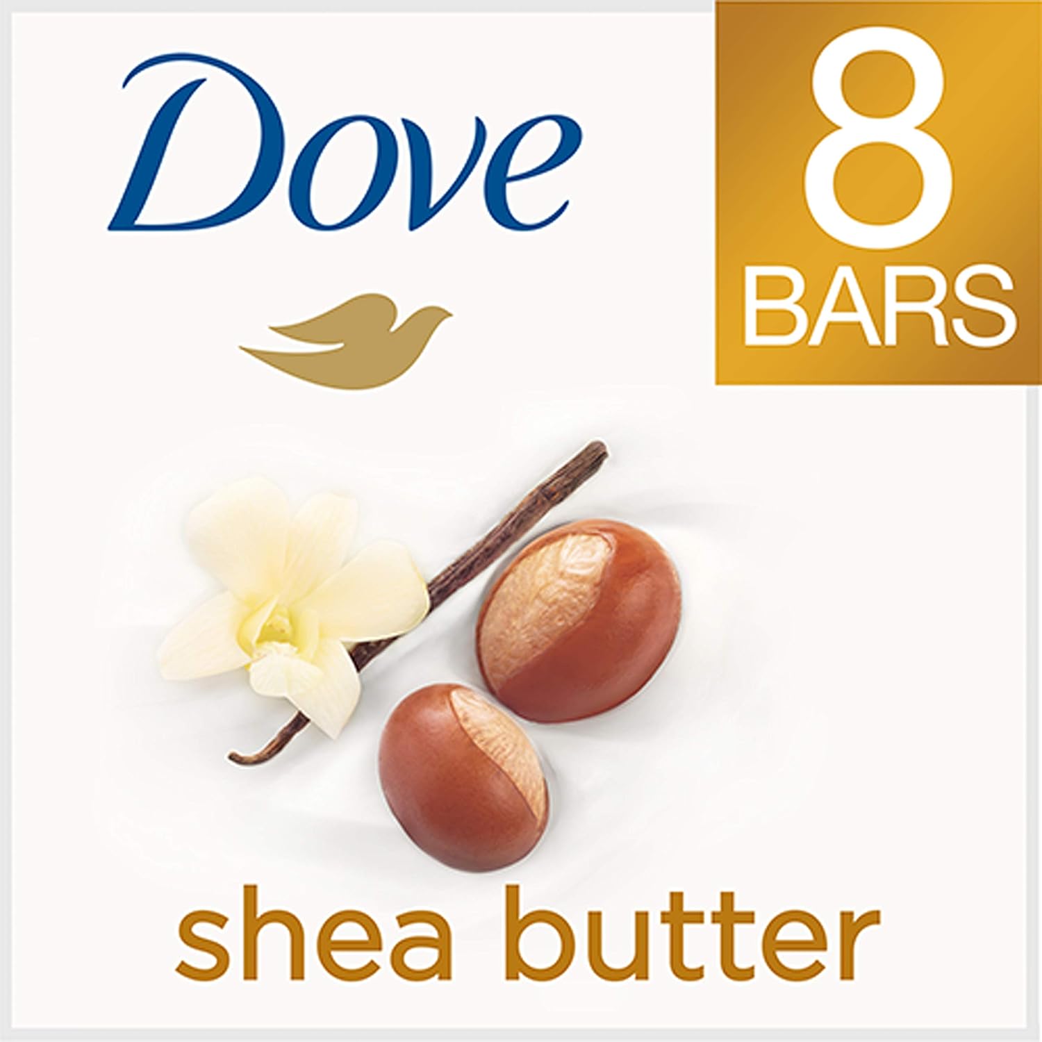 Dove Beauty Bar for Softer Skin Shea Butter More Moisturizing Than Bar Soap 3.75 oz 8 Bars : Bath Soaps : Beauty