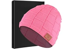 MISERWE Wireless Beanie Wireless 5.0 Speaker Headphone Beanie Hat,Christmas Electronic Gifts for Men,Women,Girls,Boys Pink