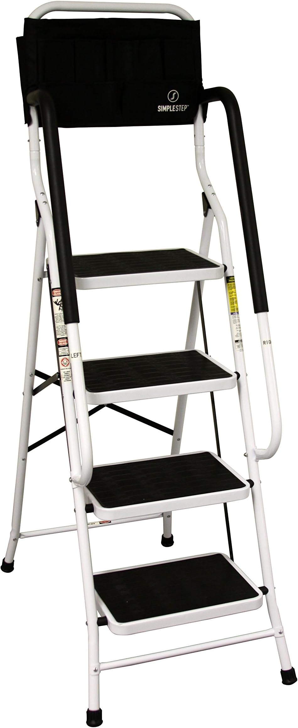 Allstar Innovations VD-32827TL Simple 2 in 1 Step Stool, Bonus Ladder Caddy, Black
