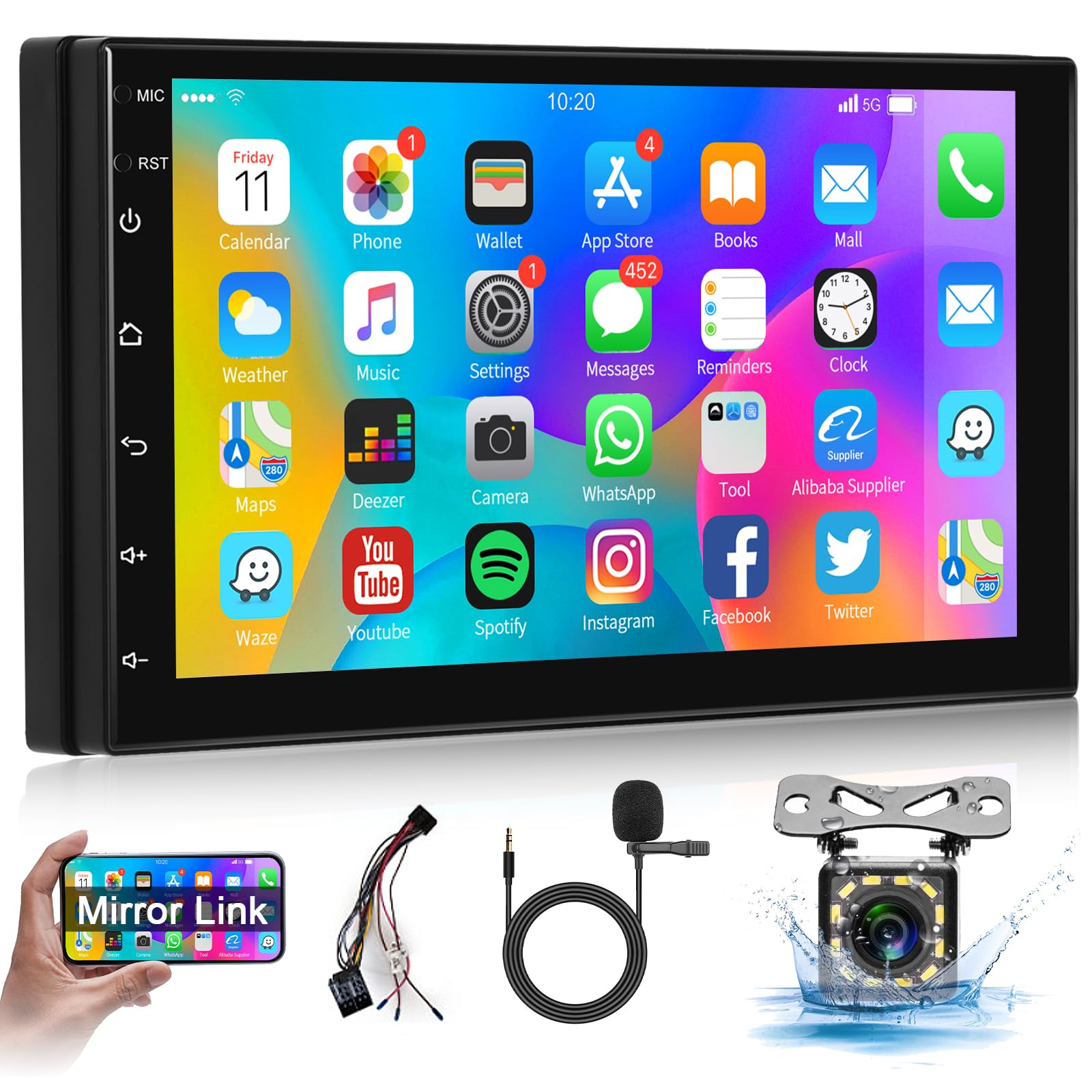 Photo 1 of Android Radio 7 Inch Touch Screen Car Stereo Double Din with GPS Navigation, Bluetooth, WiFi,DSP, iOS Phone Mirror Link, FM RDS Radio, Rear View Camera, USB, SWC